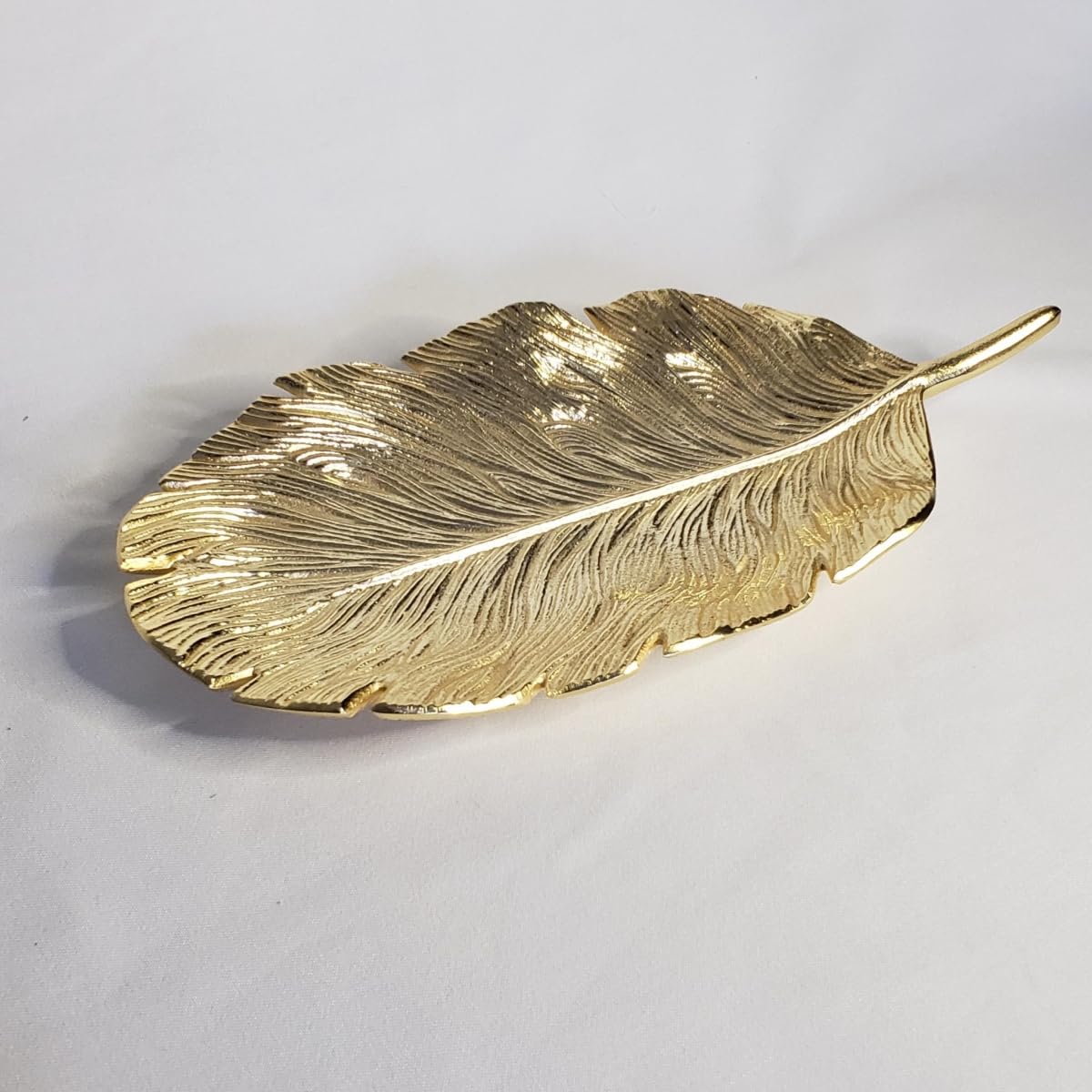 Stainless Steel Gold Leaf Dish 14.25 x 7'