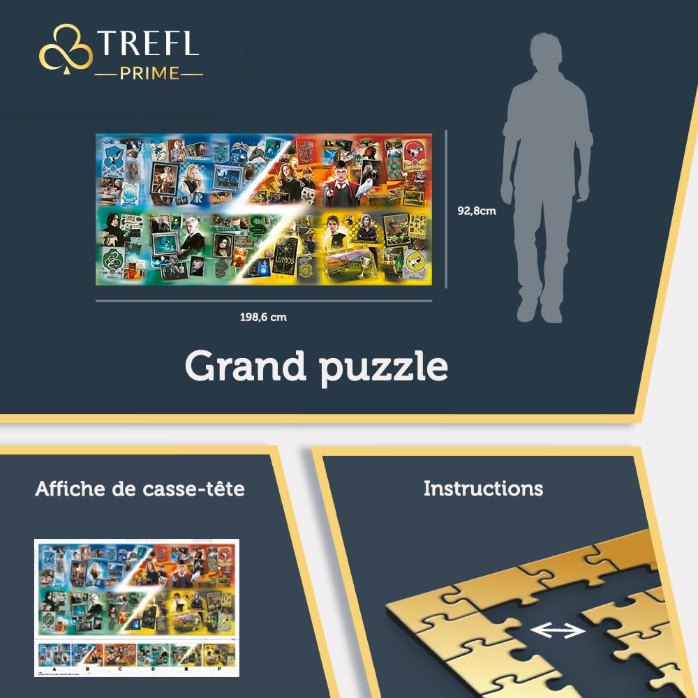 Trefl Prime - Puzzle UFT : Harry Potter, The Houses of Hogwarts - 9000 Pièces, Grand Puzzle, Carton Le Plus épais, Loisir pour Les Adultes et Les Enfants à partir de 14 Ans