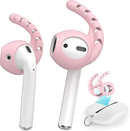 AhaStyle 3 pares de ganchos para las orejas para AirPods, accesorios de silicona compatibles con auriculares Apple AirPods y EarPods (rosa)