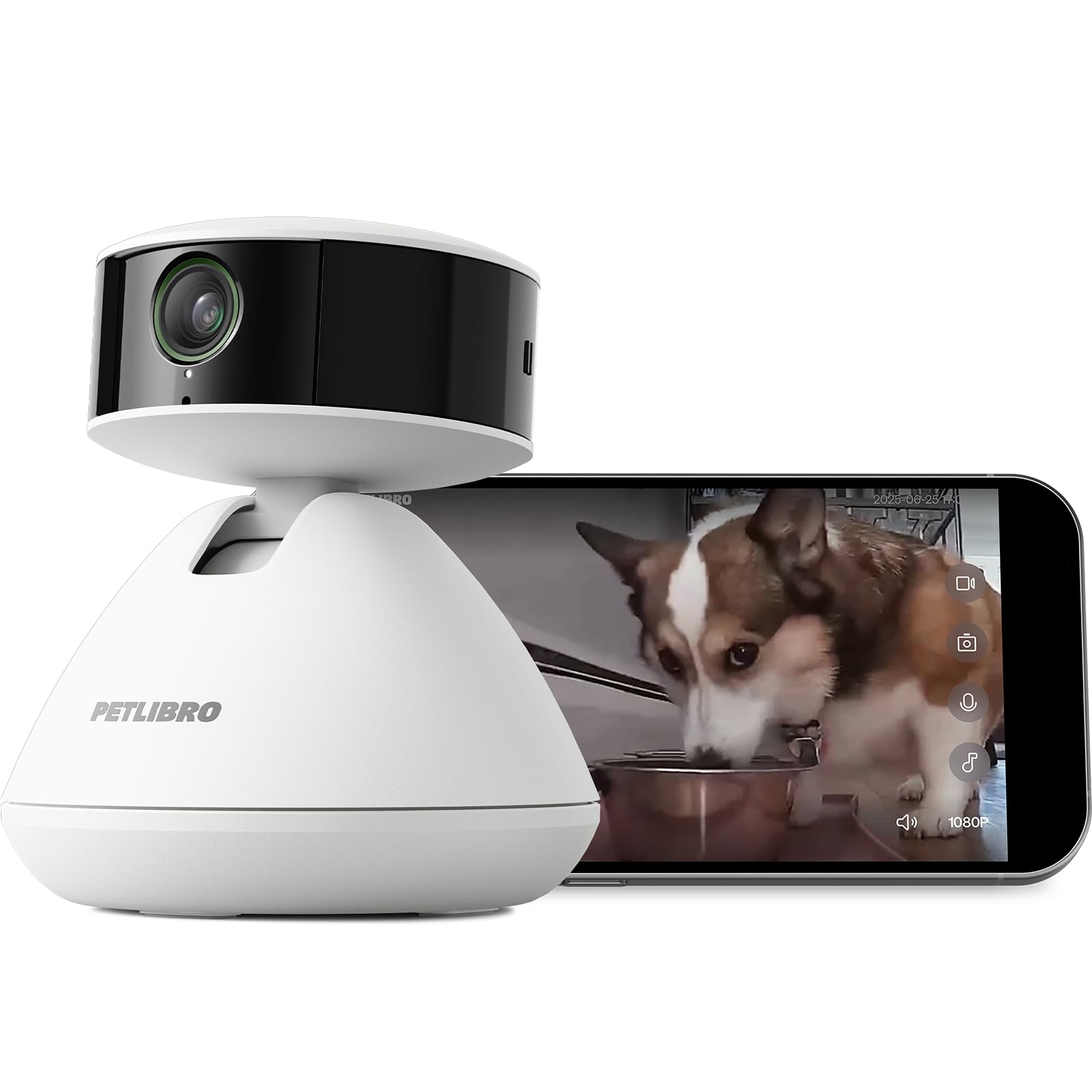 PETLIBRO Telecamera per animali domestici con app, telecamera per cani HD a 360°, controllata dall'intelligenza artificiale, per interni per il riconoscimento multi-animale, monitoraggio dell'attività