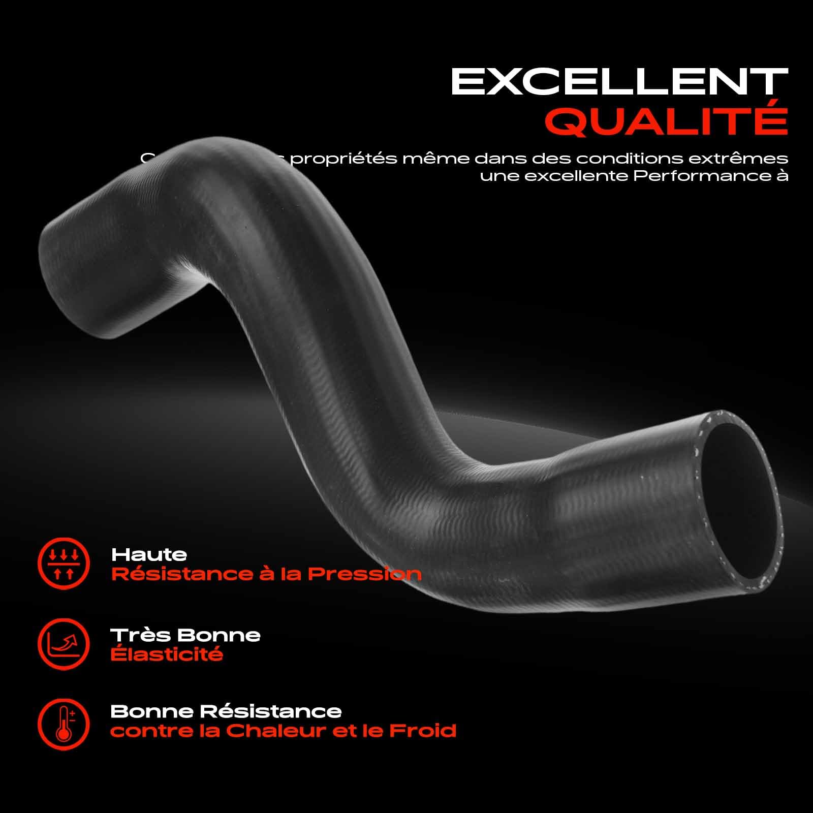 Frankberg tuyau d'air de charge en plastique noir | Compatible avec: C5 III Break TD, 407 Coupé 6C, 508 SW I 8E, C5 II RC, C5 III Break RW, C5 II Break RE, C5 III RD