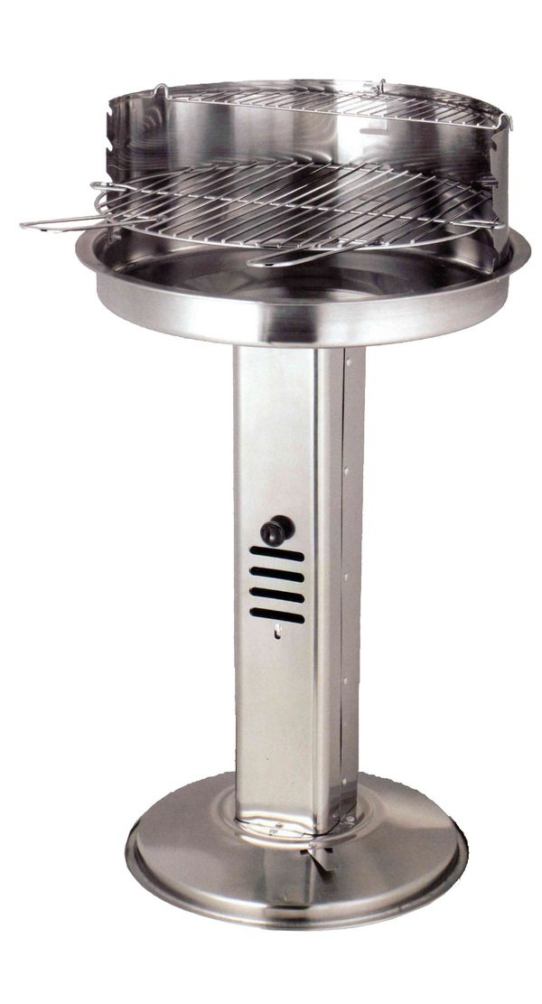 Grill sur pieds en acier inoxydable pour animer vos déjeuners de jardin
