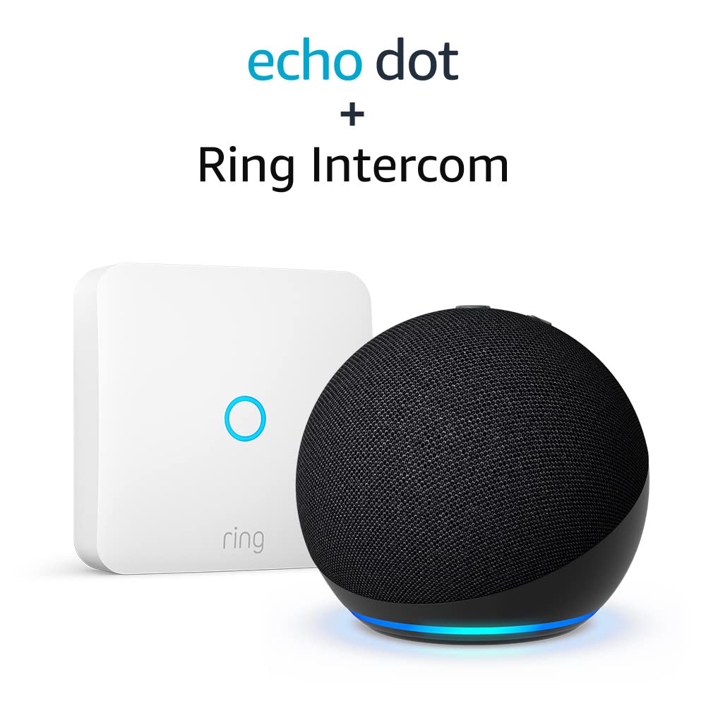 Echo Dot (5th generation, 2022 release, Charcoal) + Ring Intercom by Amazon | The ideal combination for a smarter home