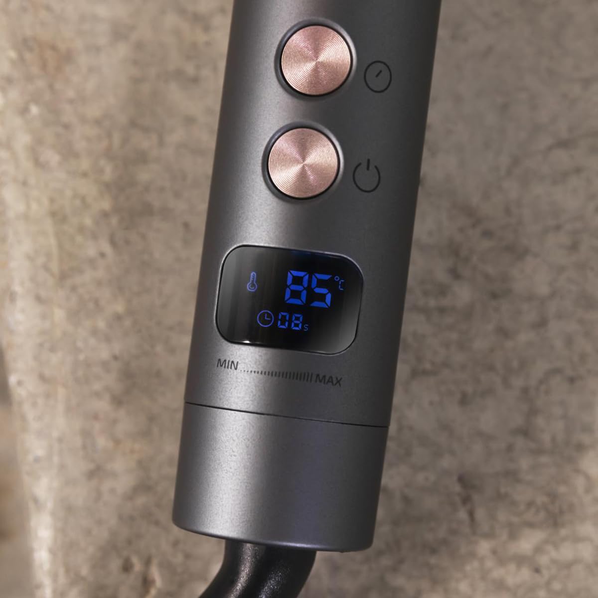 Cecotec Fer à boucler automatique Bamba Surfcare 850 Magic Waves Vision, Moteur numérique Brushless, Revêtement en céramique, réglage de la température et du temps, et écran LCD.