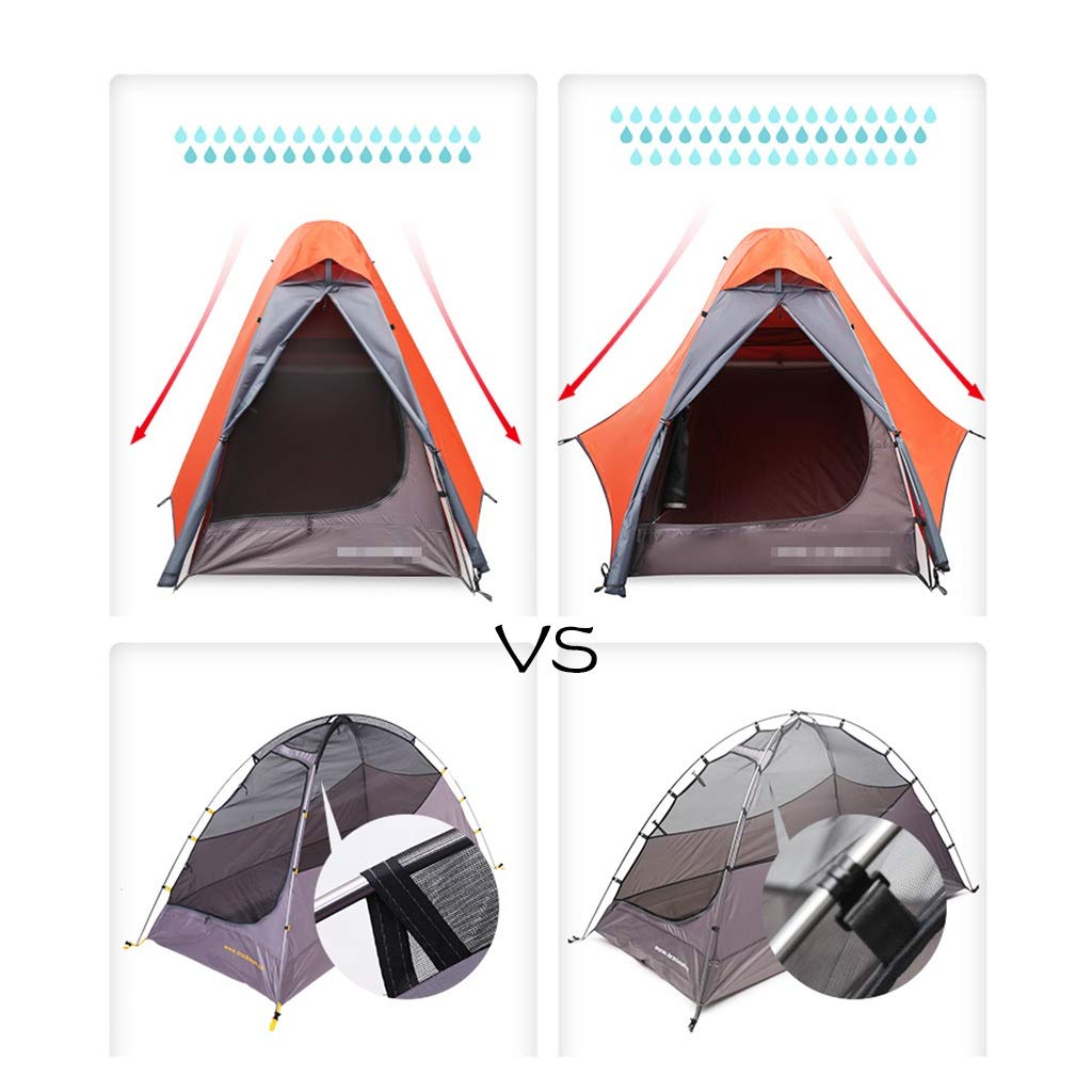 Zelt Outdoor Einzel-Doppelzelt Anti-Sturm-Regen-Windlicht Tragbare Geschwindigkeit Offene professionelle Campingausrüstung Wasserdichtes Sonnenschutzzelt Radfahren Wandern Campingzelt Kleine Markise