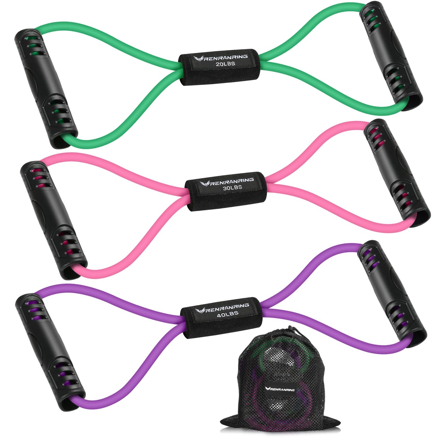 RENRANRING Resistance Band Yoga Pedal Puller Pull Reducer Tummy Training Foot Pedal, Arm, Exercise Fitness Band, Body Building Physical Therapy, Pilates, Home and Gym Workout (Green, Pink, Purple)-image-27