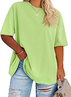 Women's Plus Size T Shirts Oversized Tees Summer Half Sleeve Crew Neck T...