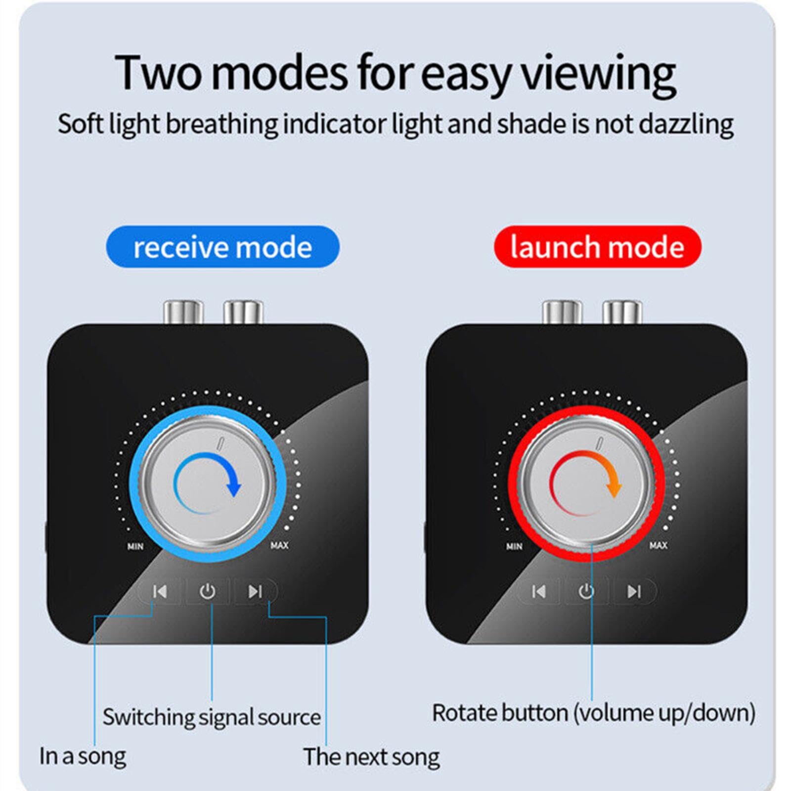 2 in 1 Bluetooth 5.0 Receiver Transmitter Wireless 3.5mm AUX to RCA HiFi Audio Adapter Accessory