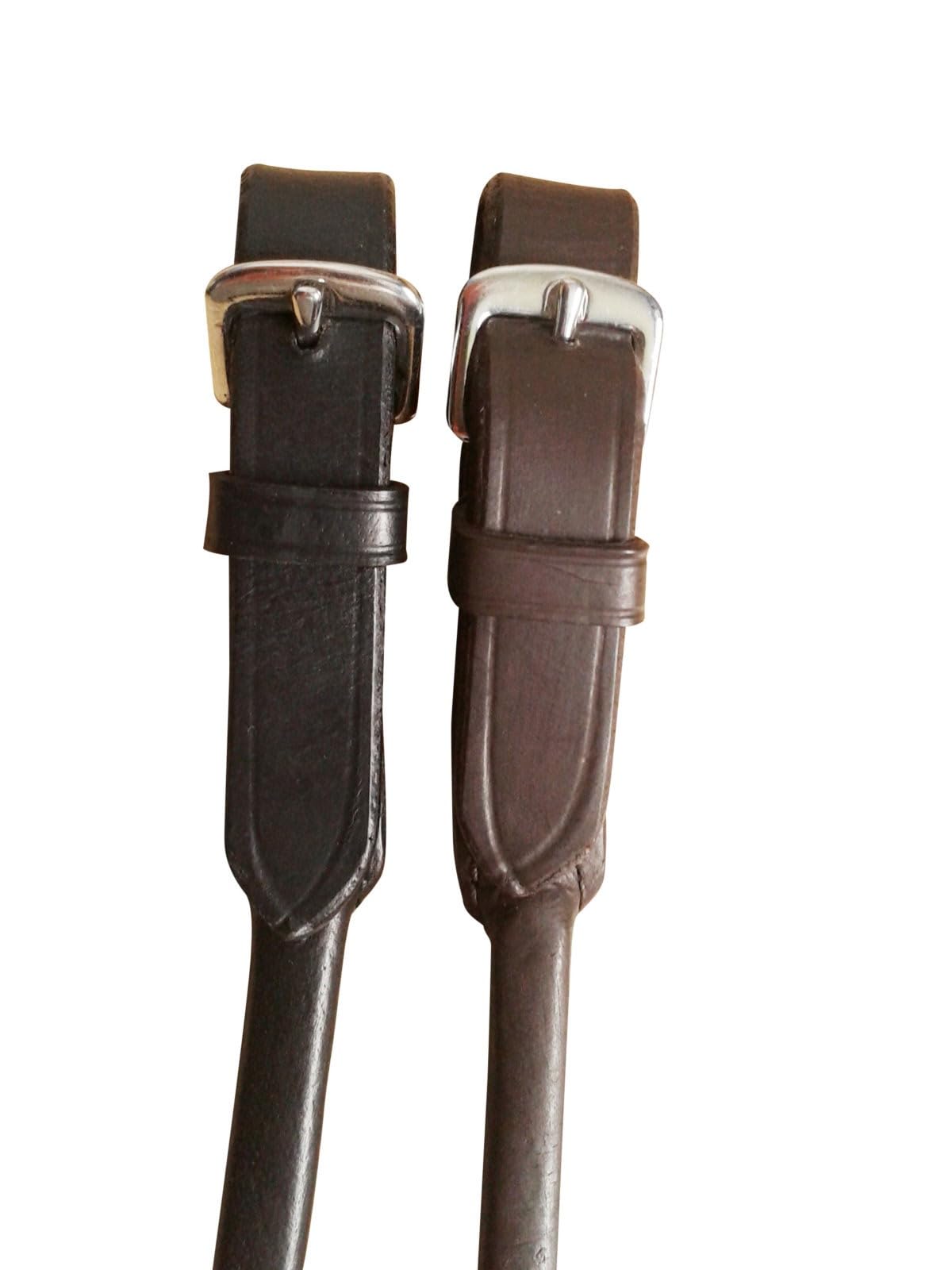 Correa para sillín de piel cosida redonda – Asa de sillín para un agarre seguro al montar a caballo, 35 cm (negro)