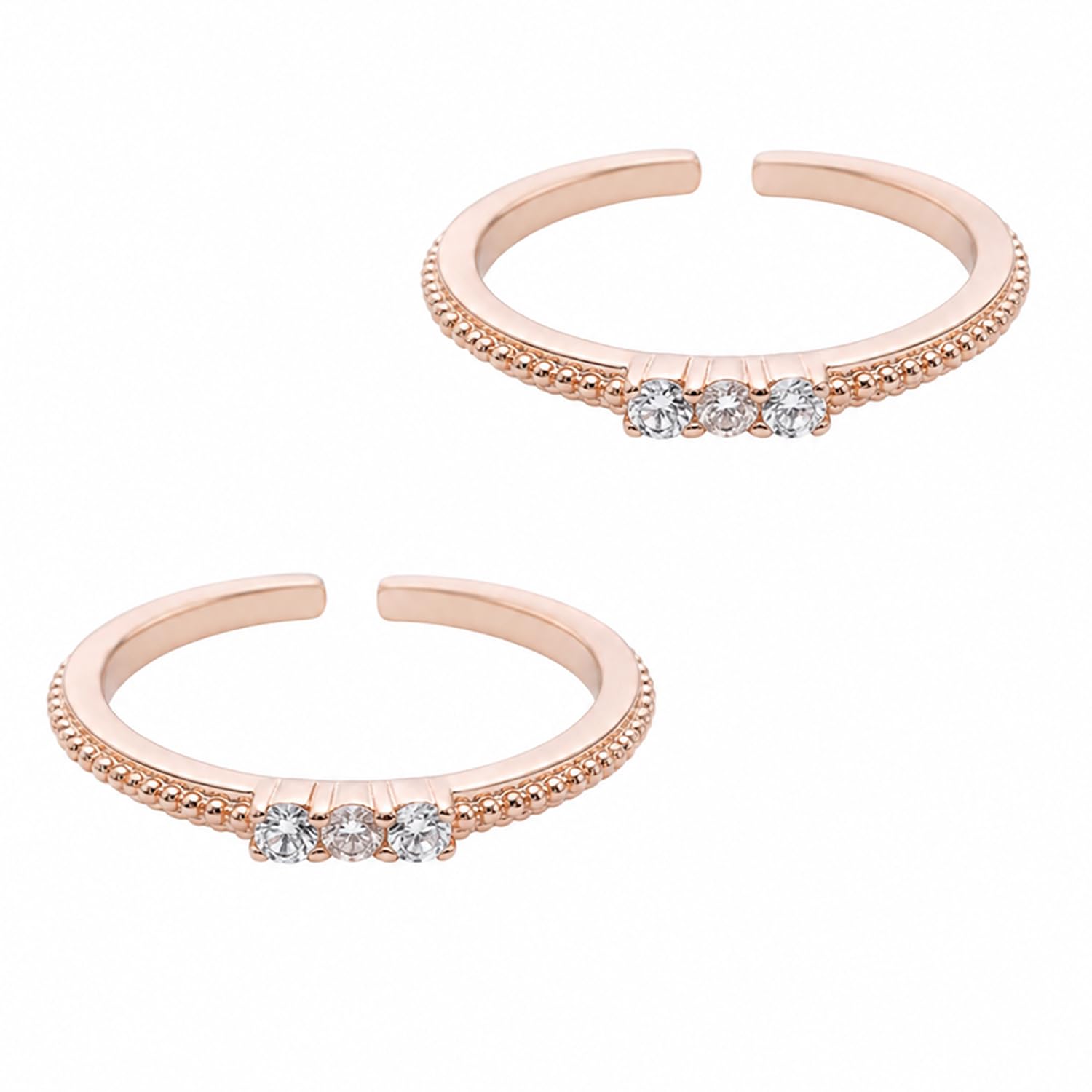 peora Fancy Rose Gold Plated Toe Ring Bichiya Jewellery for Women | Cubic Zirconia Studded | Festive & Casual Jewellery | Gift for Her-picture-22