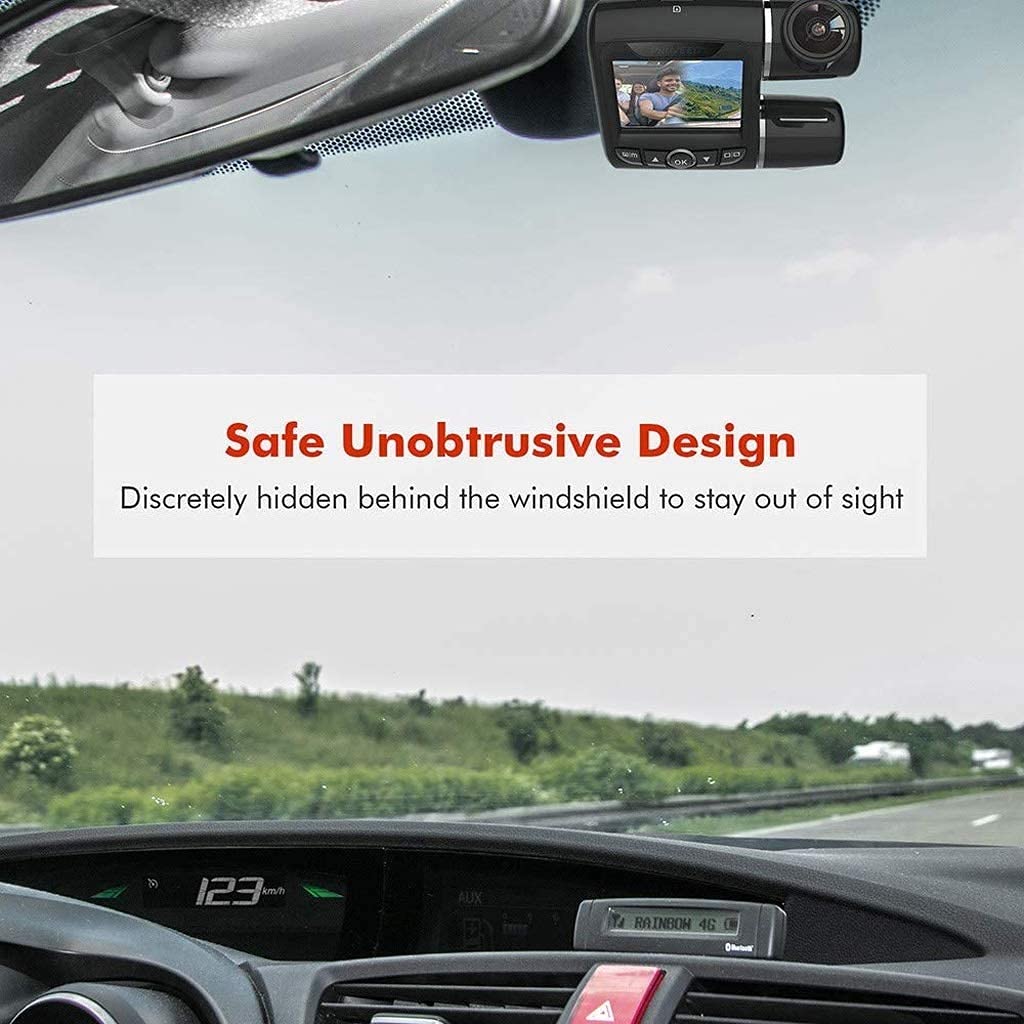 Enregistreur de conduite à double lentille, 1080p + 1080p, enregistreur haute définition sans fil avec wifi à l'avant de la voiture, enregistreur vidéo arrière du véhicule, enregistreur de DV