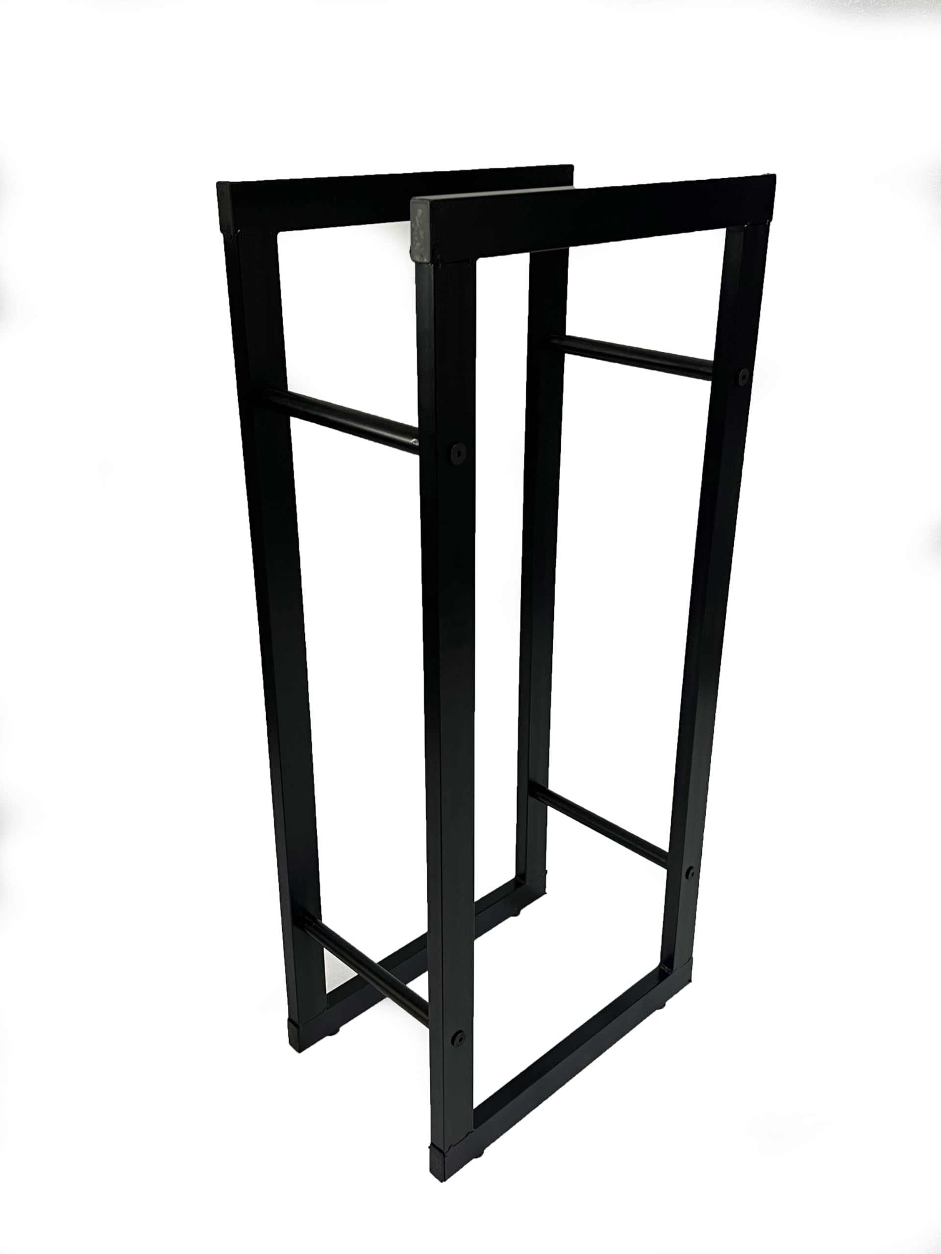 KEEAN Firewood Log Rack Stand for Indoor House Space Warming Storgae Tall Black Metal Shelf