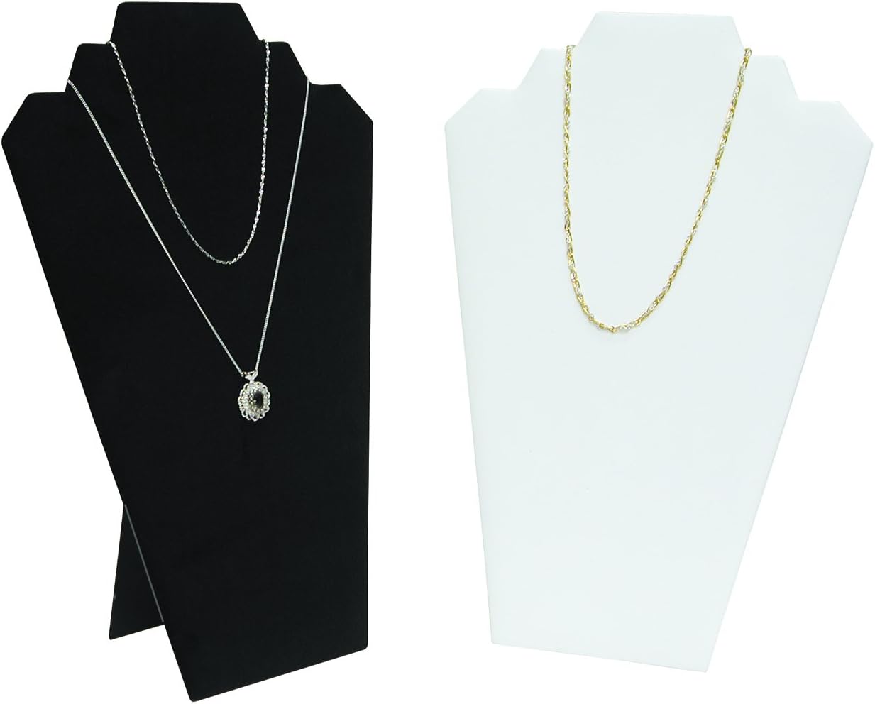 6 Black Velvet Necklace Easel Jewelry Displays 12.5"