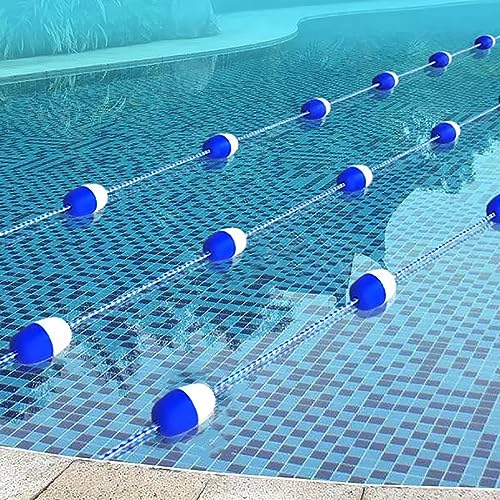 Corde de sécurité pour piscine avec flotteurs, barrière de séparation pour piscine intérieure et extérieure, pré-assemblée avec crochets en acier inoxydable, protection durable et fiable