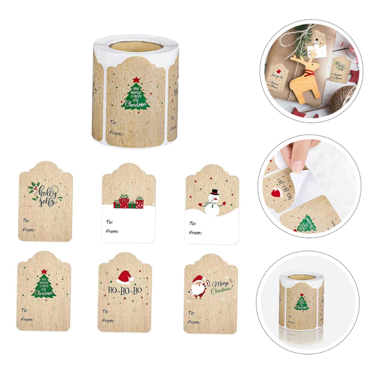 Lurrose 4 Rollen Weihnachtsaufkleber weihnachtsbasteln weihnachts basteln ideas Weihnachtsdekoration Verpackungsetikett weihnachtsgeschenkanhänger aufkleber Festival-Geschenkaufkleber