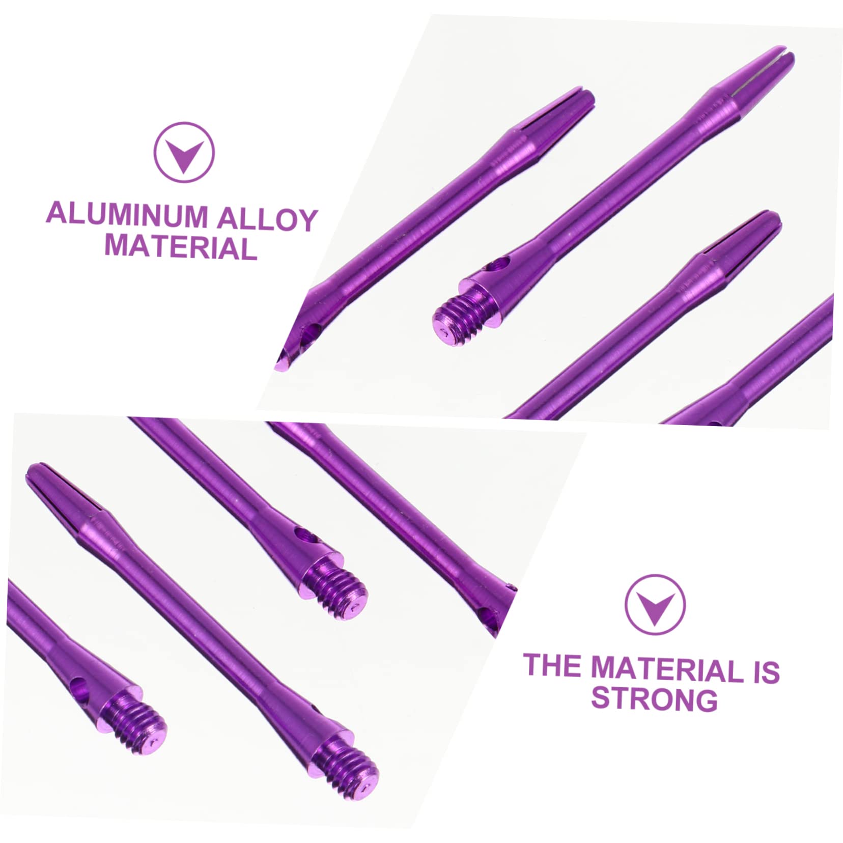 Parliky Shafts Soft Tip 12pcs Aluminum Alloy Shafts Replacement Stems for Stems Purple