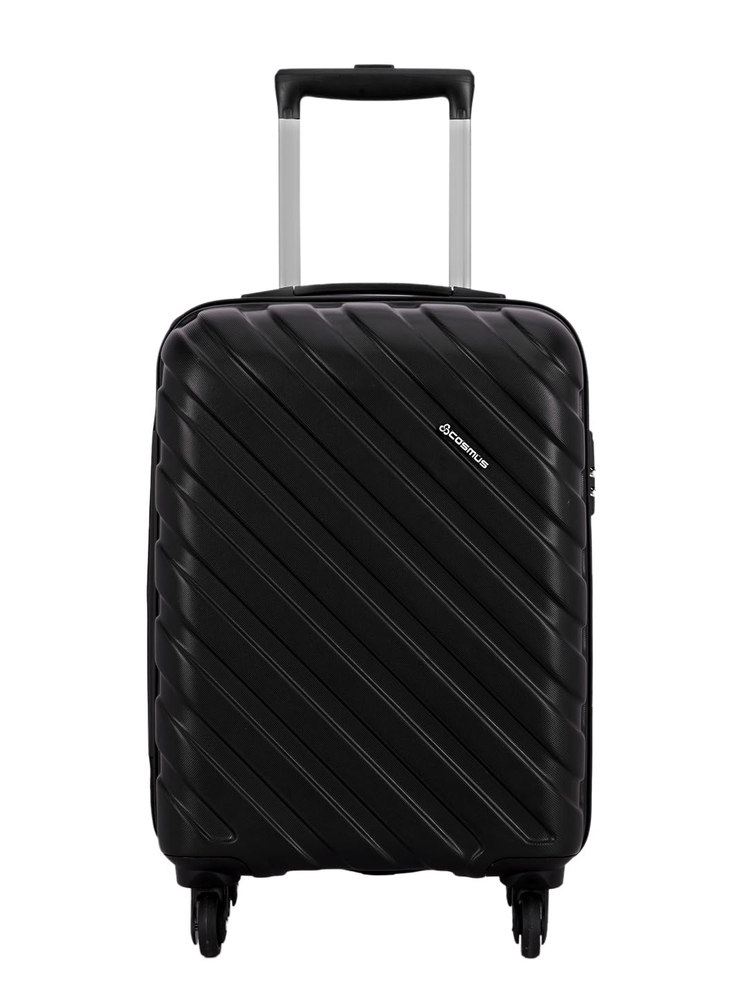 COSMUSWander 20-Inch Polycarbonate Premium Hard Sided Travel Trolley Bag, 55cm, Black