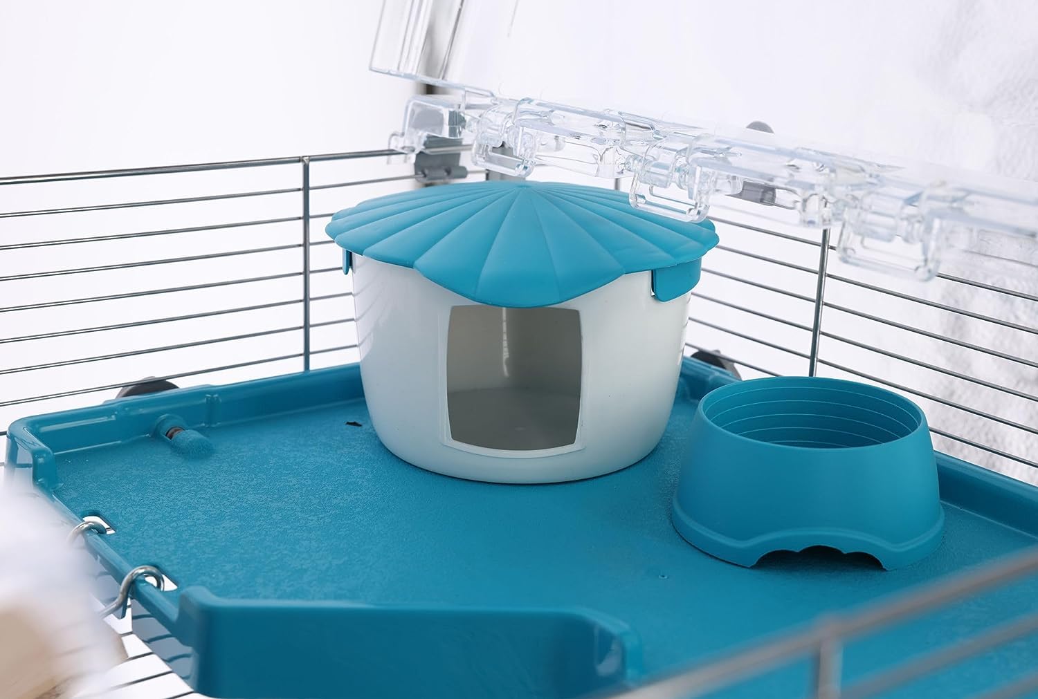 Pet's Market - Eva 22 Gabbia per Criceti con Casetta, Mangiatoia e Abbeveratoio e Ruota, Gabbietta per Piccoli Roditori Gabbia per Porcellino d'India 79x45x42h