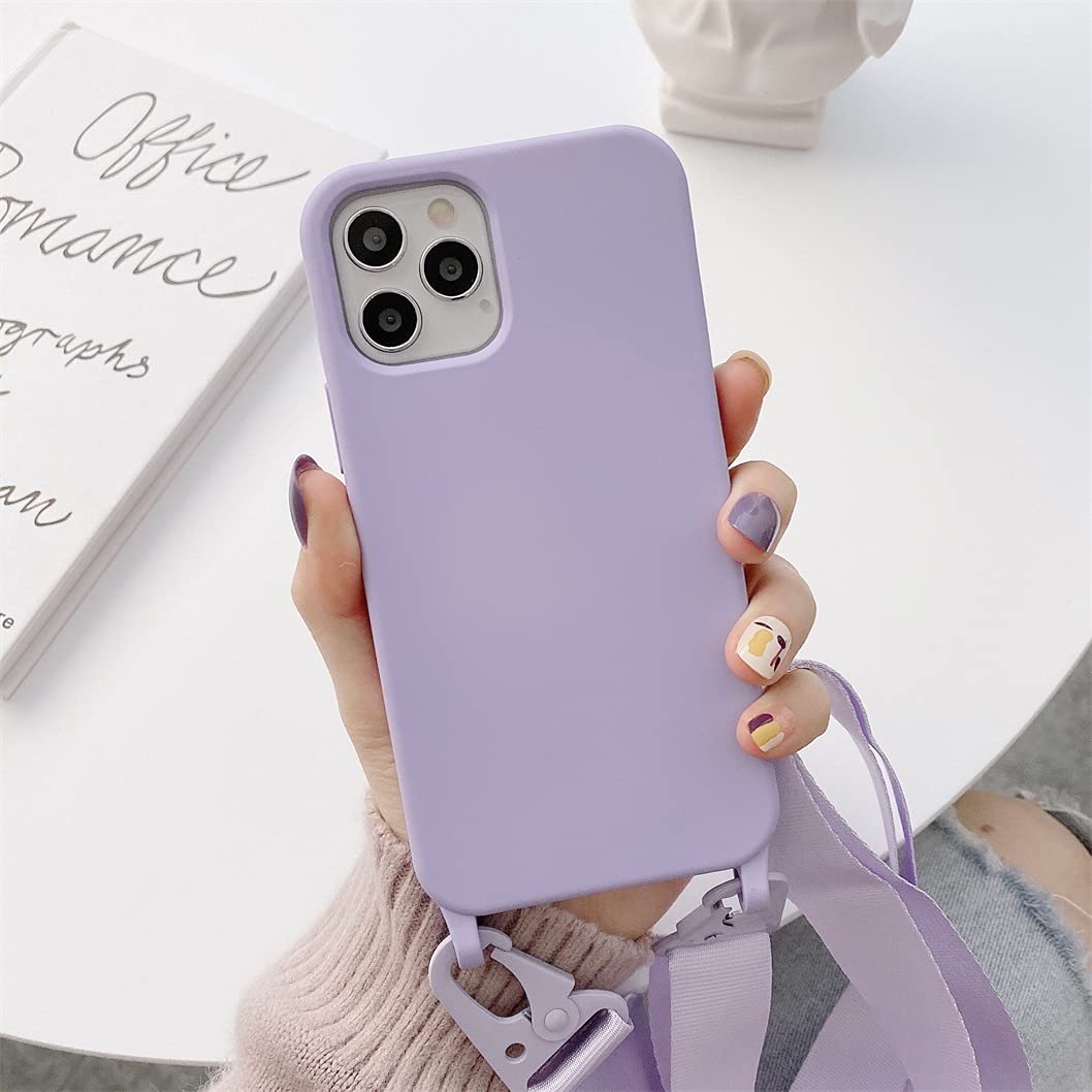 Cover iPhone 13 con Cordino Viola - Protezione TPU per Viaggi e Outdoor