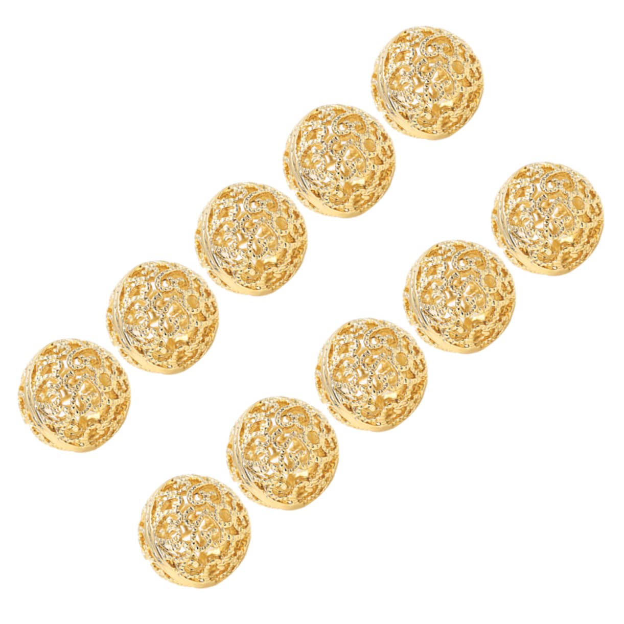 SHINEOFI 2 Juegos de Cuentas Huecas para Hacer Pulseras Cuentas Espaciadoras Redondas de 12 Mm Suministros para Hacer Joyas 10 Unidades