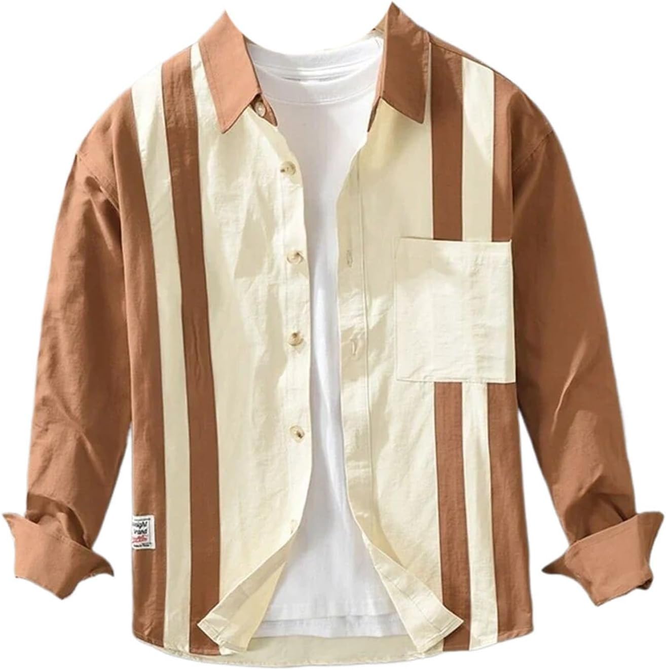 Spring Autumn Men's Long Sleeve Shirts Vintage Casual Shirt for Men Tops