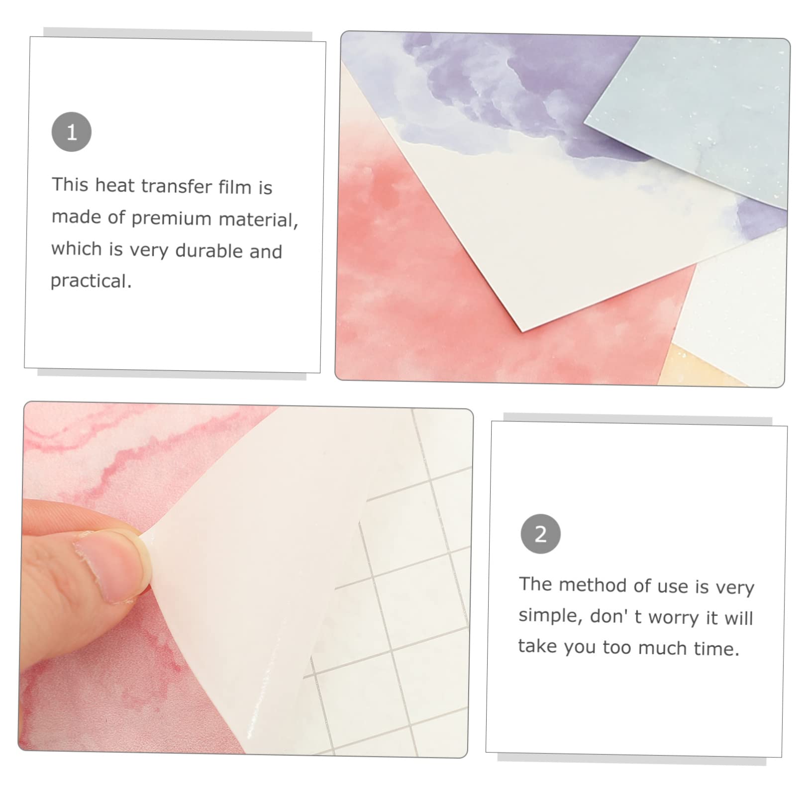 Uonlytech 2 Sätze Teiliges Heat Transfer Film Mit Bunten Aquarellmustern Hitzebeständige Transferfolie Für Textilien Diy Bügelbilder Für Shirts Tassen Langlebig Und Vielseitig 8 Stück * 2