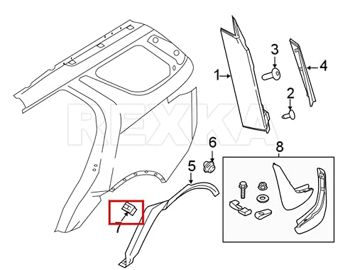 Miniatura 6 de Rexka 15 piezas de clip de moldeo de arco de rueda LR082683 para Land Rover - Multiusos - parachoques Fender Ledge Liftgate Latch Handle Wheel Arch