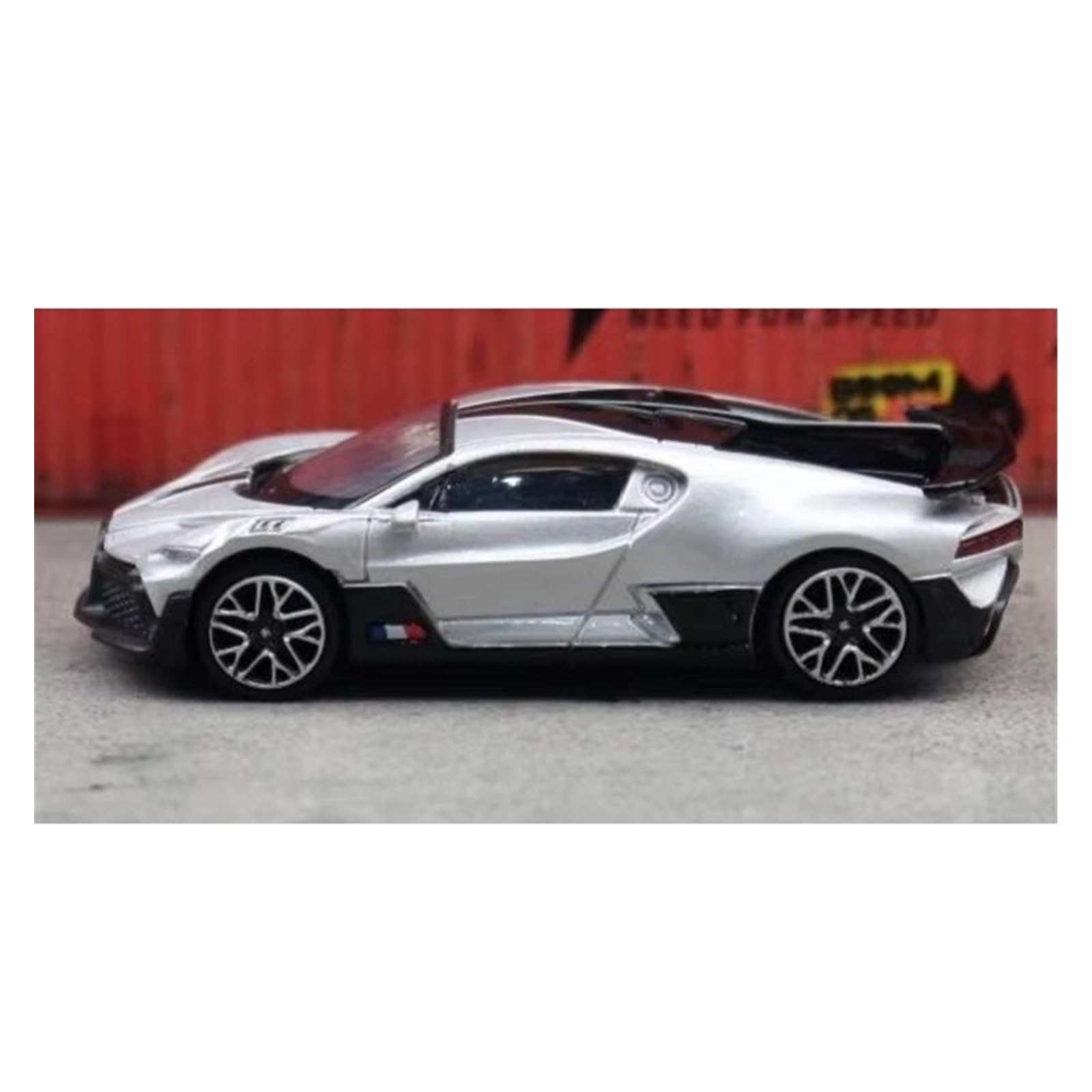 Modelo De Coche De Juguete Divo Chiron A Escala 1/64, Ruedas Libres, Aleación Fundida A Presión, Regalo De Colección(Silver,No Box)