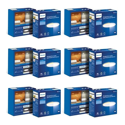 PHILIPS 10-watt Round LED Up-Down Downlighter | Twinglow 10-watt LED Downlighter for Home & Decoration | Colours : Warm White + Cool Day Light, Pack of 6