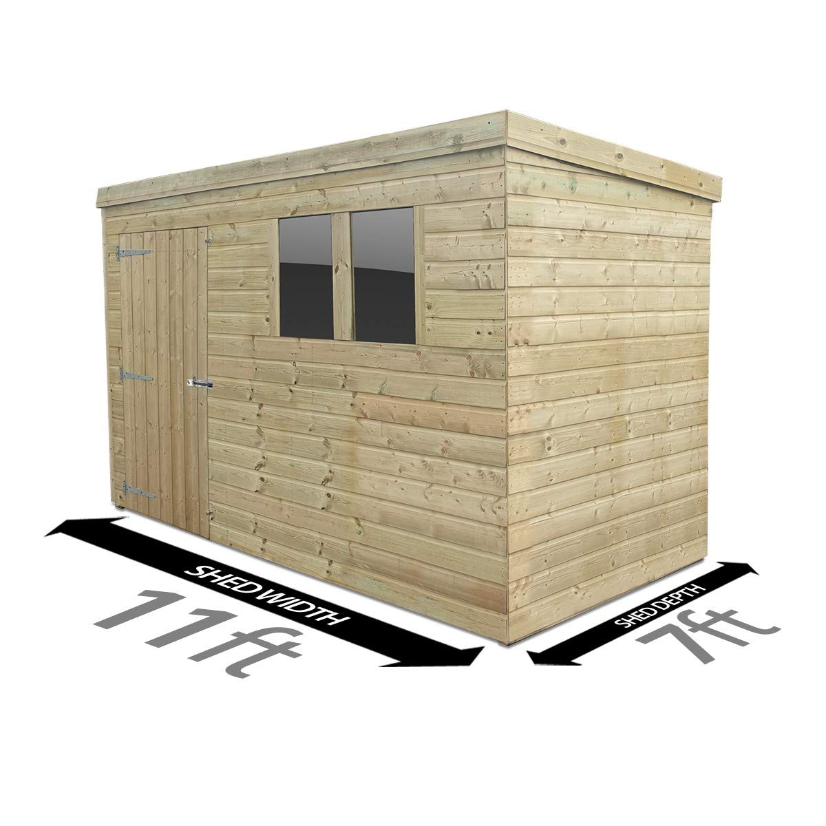 Buy Total Sheds 11ft (3.3m) x 7ft (2.1m) Shed Pent Shed Garden Shed