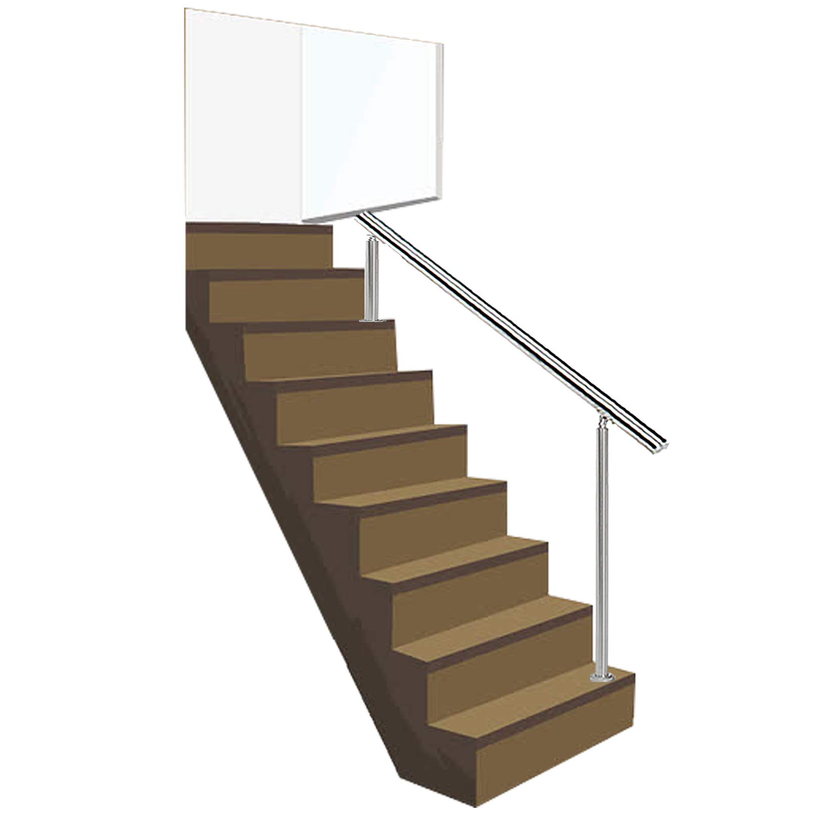 LWJSOCP Stair handrail Stair handrail, without crossbars Easy to install handrails for the elderly, for stairs balcony, terrace railings patios indoor and outdoor