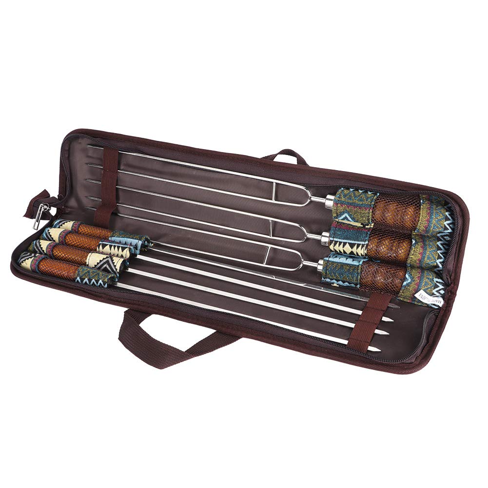 Juego de 7 Tenedores para Barbacoa de Acero Inoxidable, Utensilios para Asar en Forma de U