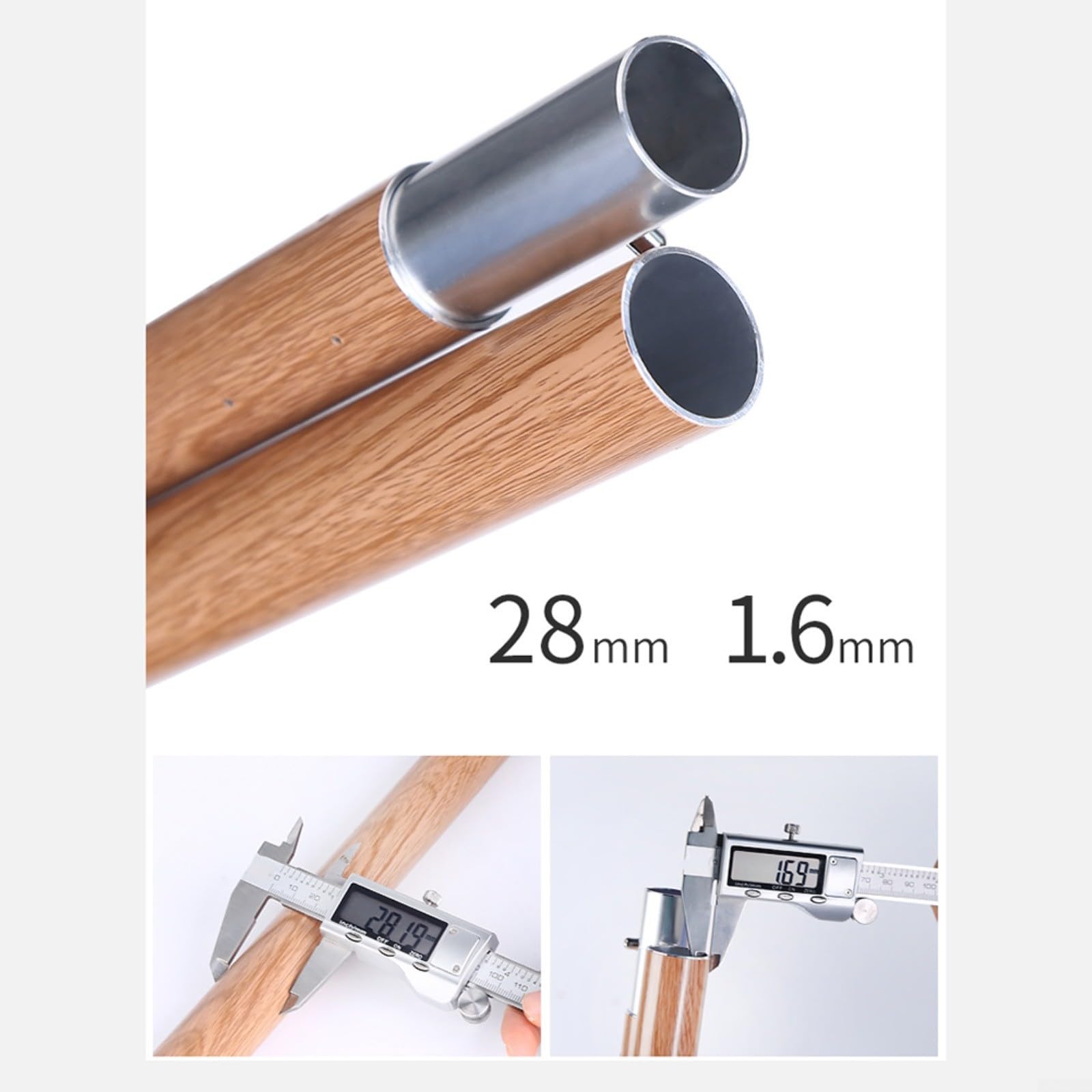 Verstellbare Planenstangen, leichte Zeltstützen aus Aluminiumlegierung mit rutschfester Unterseite für Camping, Strand, 2 (braun)