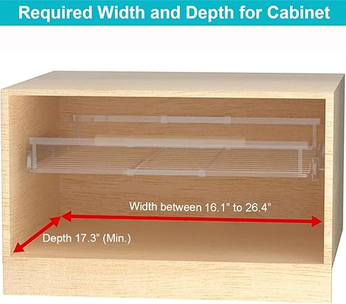 Miniatura 8 de iPEGTOP Organizador de cajones de gabinete extraíble estantes deslizantes extensibles de despensa almacenamiento resistente para cocina baño ancho