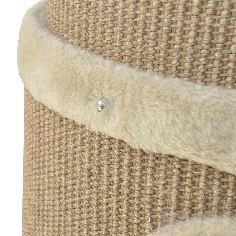 nanook Kratztonne, Höhe 89 cm, 3-teilig, Spieltonne für Katzen, 3 Ebenen, Kratzbaum, Kratzturm aus Sisal, braun/beige