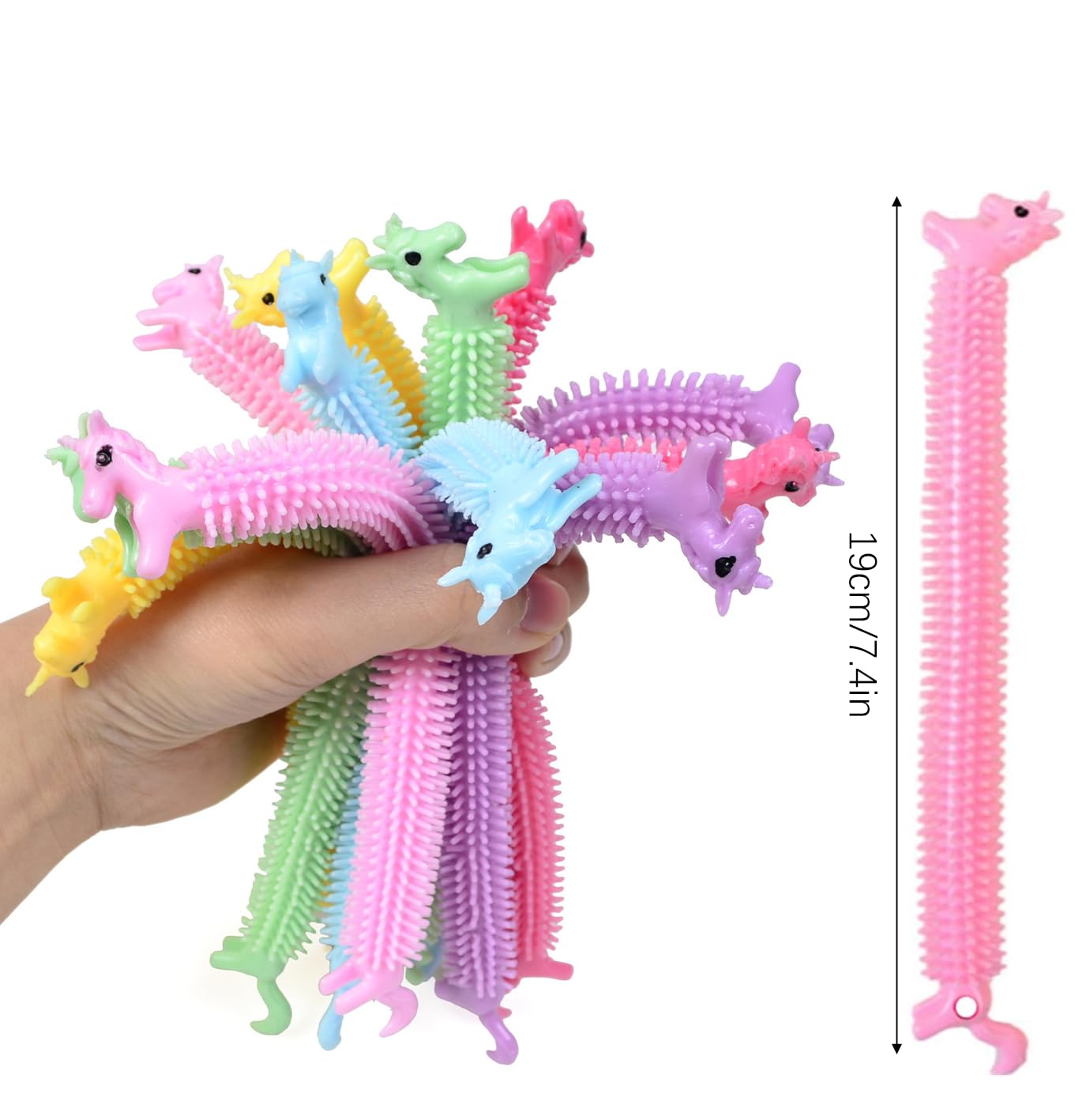 GWAWG 10pcs Dinosaur Unicorn Stretchy Strings Toys 2pcs Mini Animals Soft Squeeze Toys Colorful Sensory Stress Toys for Adults Children with Against Anxiety Autism - Image 2