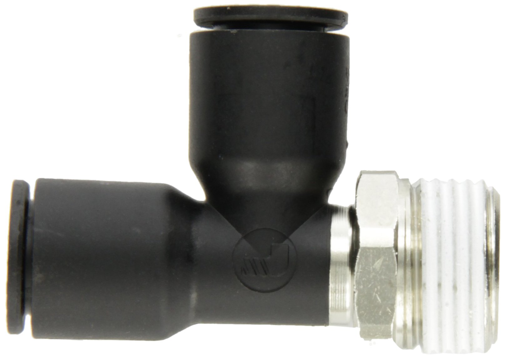 Legris 3103 12 21 Nylon & Nickel-Plated Brass Push-to-Connect Fitting, Run Tee, 12 mm Tube OD x 1/2