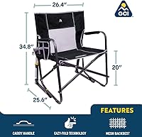 Vista 2 de GCI Outdoor Freestyle Rocker XL - Mecedora plegable portátil, silla de camping para exterior