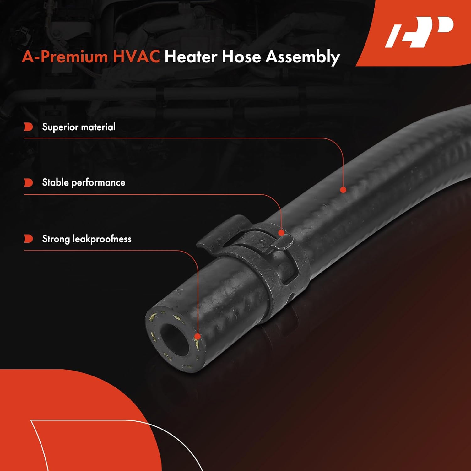 A-Premium Intake Manifold To Radiator HVAC Heater Hose Pipe Line Assembly with Clamps & Protective Sleeve Attached Compatible with Land Rover LR3 2005 2006 2007 4.0L