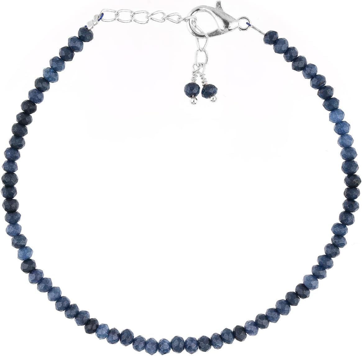 Blue Quartz Faceted Cut Beads Bracelet Jewelry, Birthday, Anniversary Perfect Gift for Women, Wife, Daughter, Grands, Girlfriend, Silver 8 inch