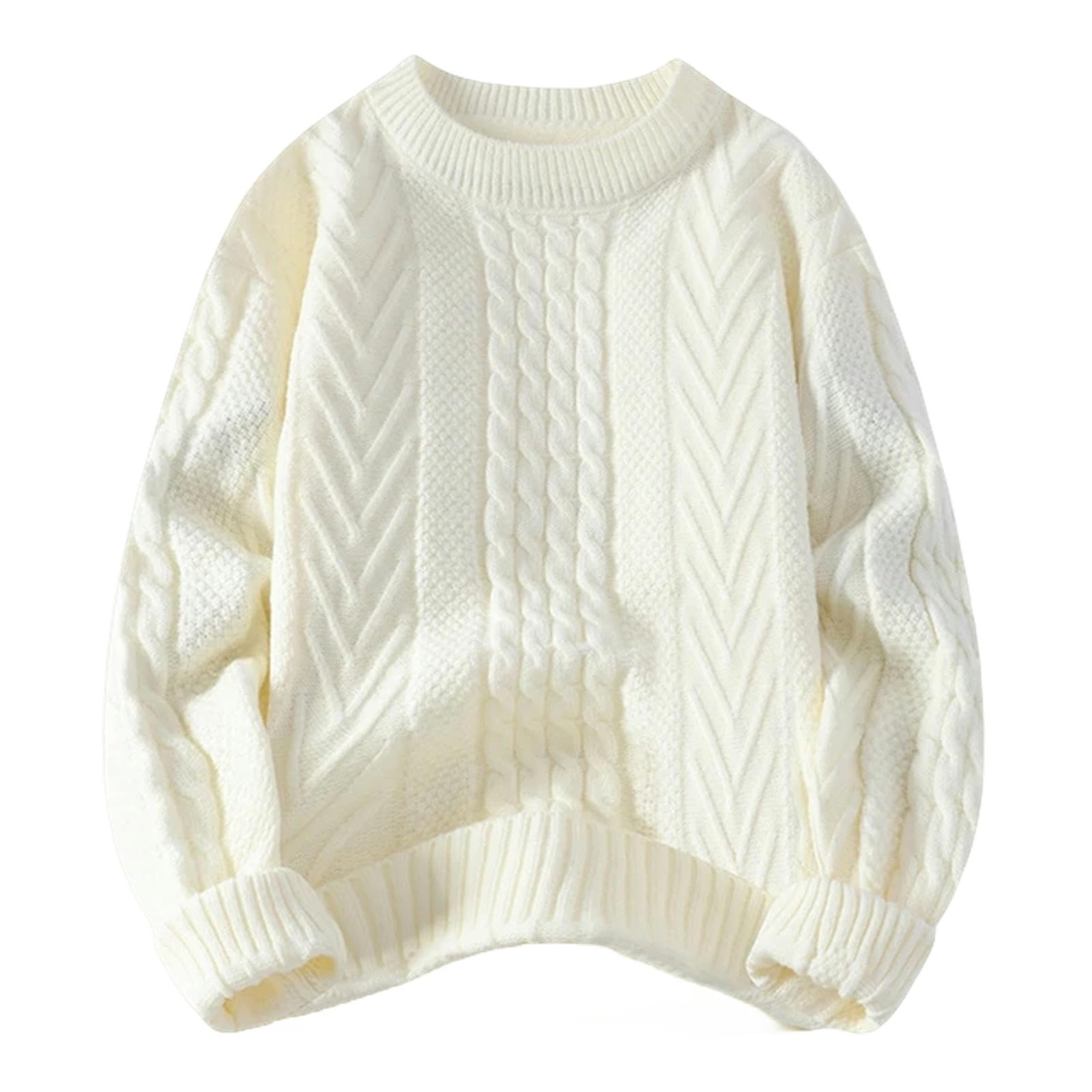 Maglione Uomo Inverno Caldo Maglione Tinta Unita Fit Maglia Pullover Uomini E Donne Loose Retro Maglioni