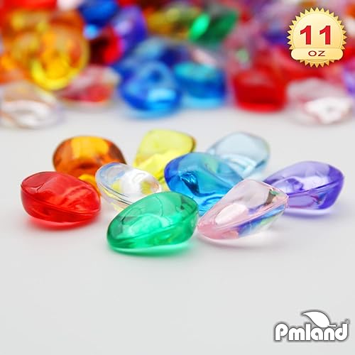 Miniatura 2 de PMLAND 370 piezas de piedras acrílicas transparentes de 0.631 pulgadas, dispersión de mesa, boda, novia, baby shower, decoración de fiesta, rellenos