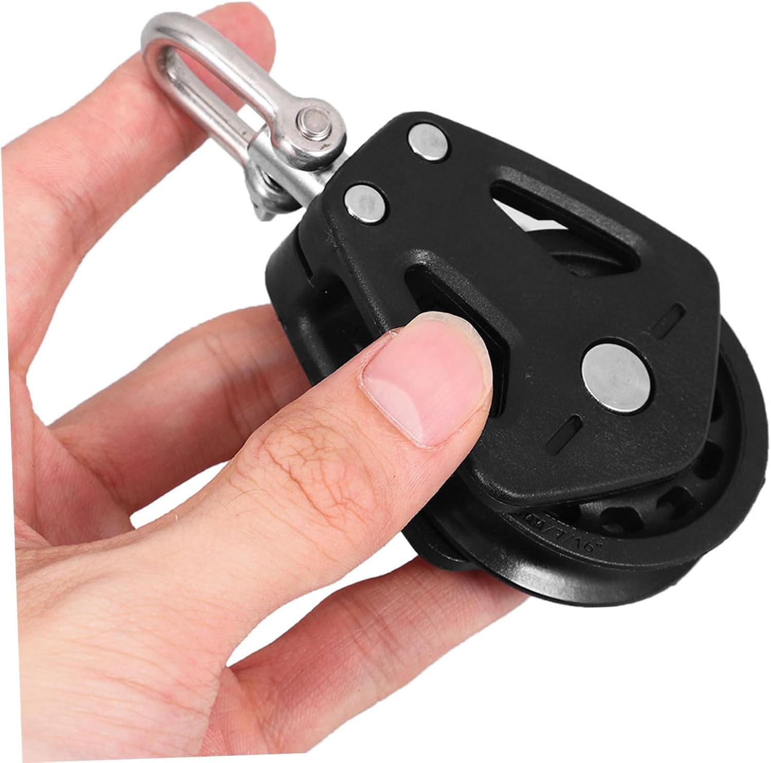 Double Swivel Block with Bearing Nylon Pulley Wheel for Weight Cable Systems Gym Equipment Attachments Sailboat Pulley 3.81X2.04X0.86In 2-Pack