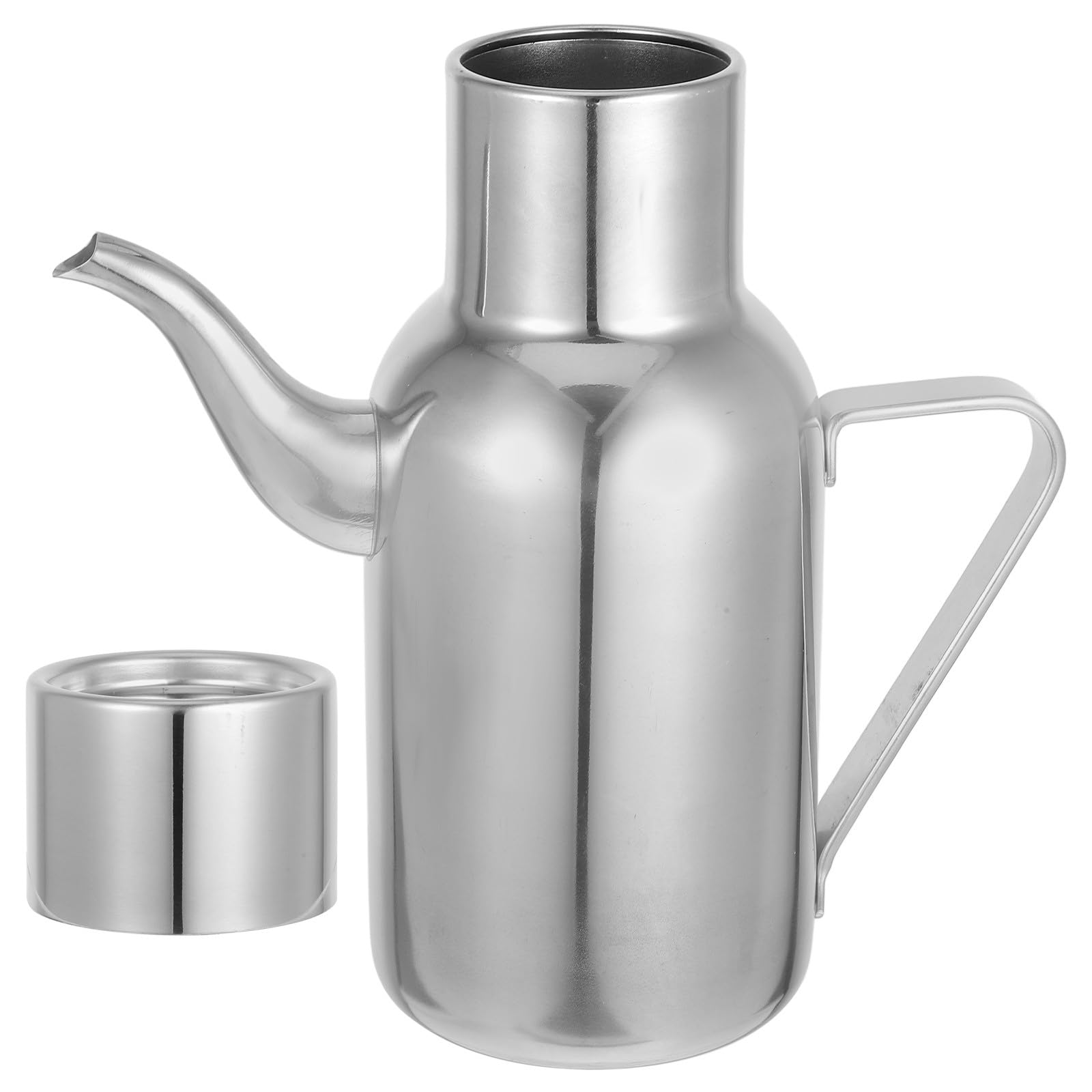 iplusmile Dispenser Olio d'Oliva in Acciaio Inox 304 da 800Ml Beccuccio Antigoccia e Manico Ergonomico Bottiglia per Salsa di Soia e Barattolo di Aceto per Uso Domestico e Professionale in