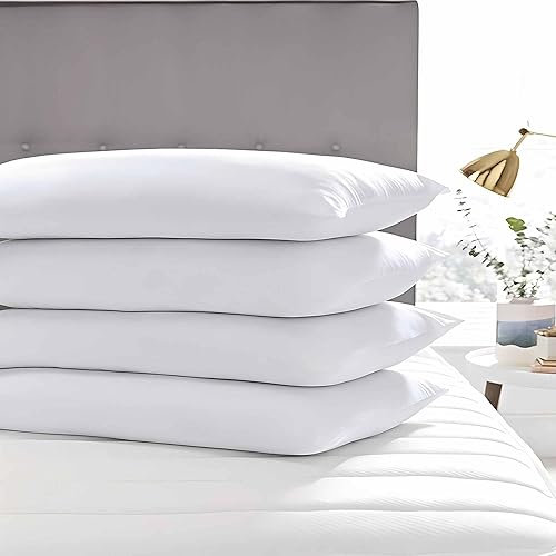 Miniatura 10 de Soft Fluffy Bed Pillows Queen Size Set of 4 Pack for Sleeping 20"x30", Hypoallergenic Skin Friendly Down Alternative Filling for Stomach Back