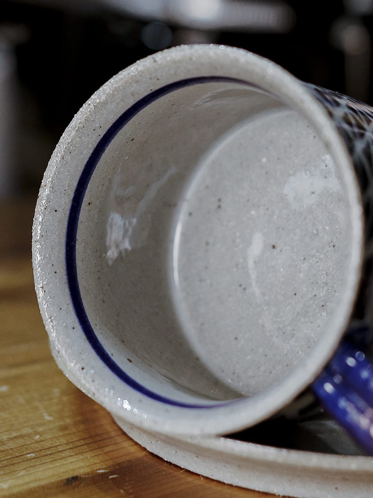 Kaffeetasse Tassen Kaffeebecher Tasse Mit Becher9,5 * 7,5 Cm Blau-Weiße, Handgefertigte, Grobe Keramik, Handbemalte Kaffeetasse Und Untertasse, Kleiner Luxus-Retro-Latte-Keramik-Pull-Blumenbecher Im