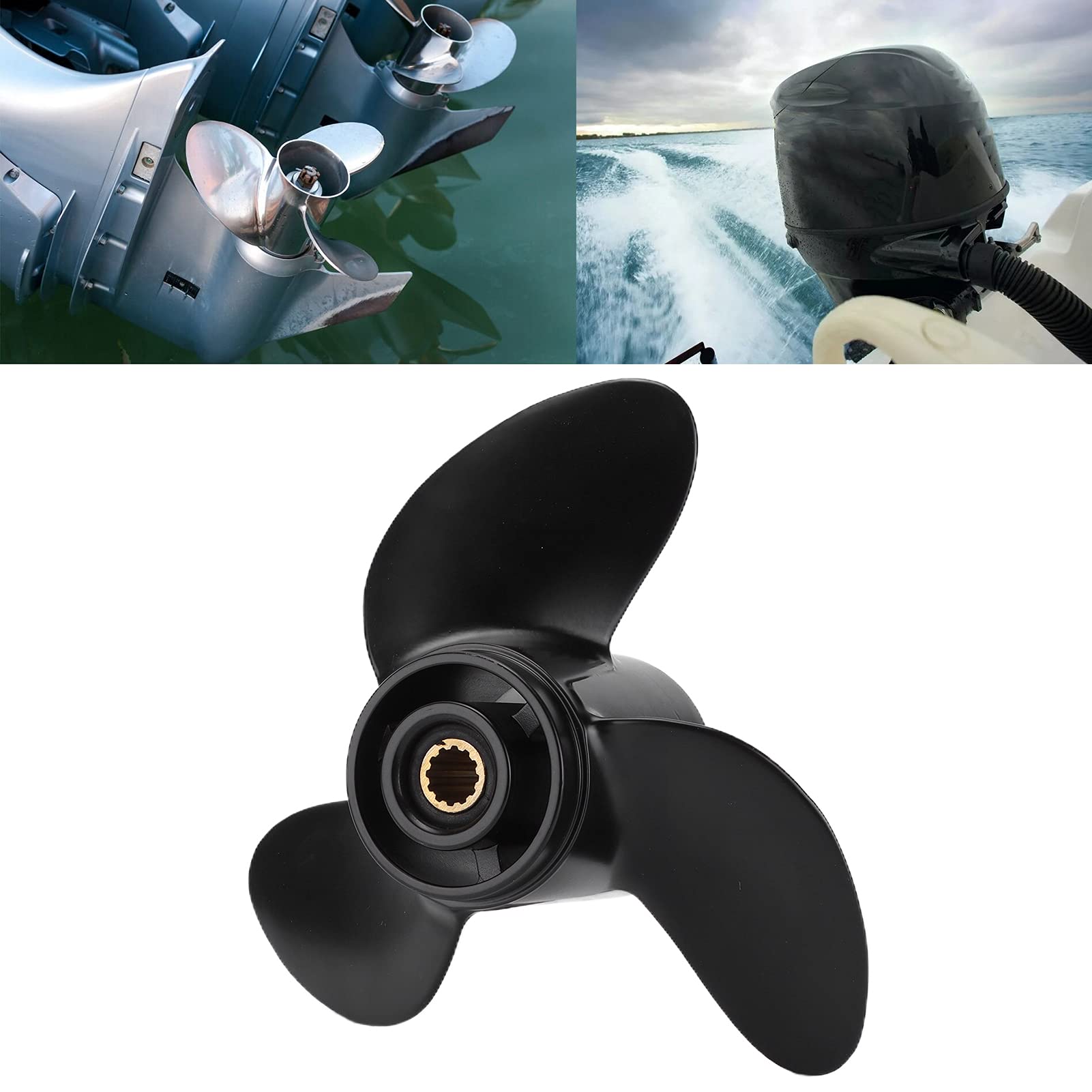Elica per Barca a 3 Pale in Lega di Alluminio 48-812950A02 Ricambio per Motore Fuoribordo Tohatsu 4 5 6 HP