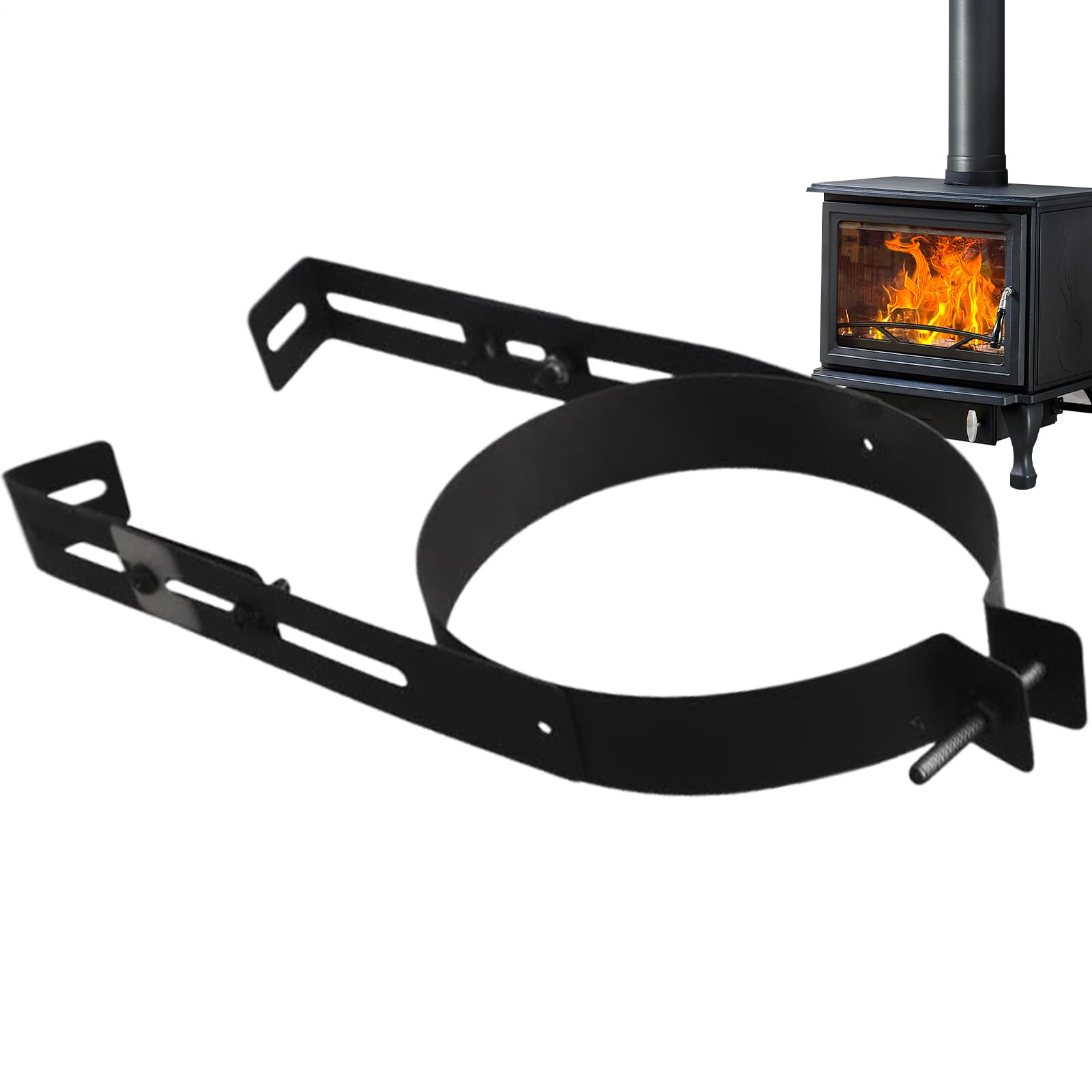 Console de support pour poêle en acier inoxydable fixation mur et plafond