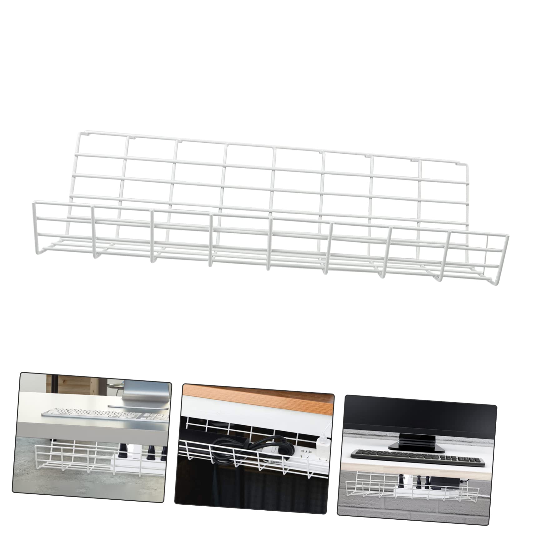 Organisateur de Câbles sous Table 1 Pièce en Fer Blanc