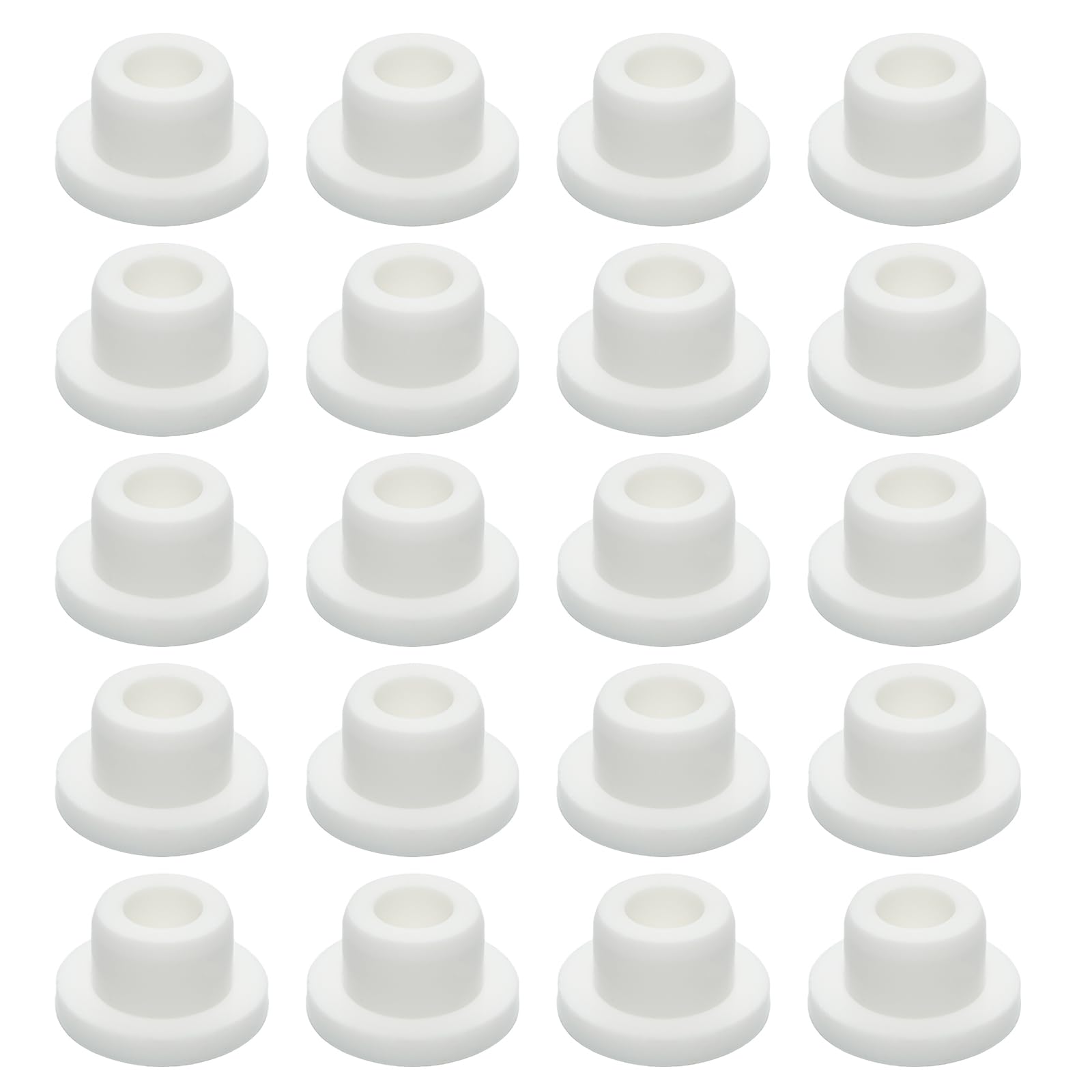 20 PCS Silicone Rubber Plug,White Hole Plug,Waterproof Plug Tube Plugs Hole Plug,Flexible Hole Plug Cover Fit for 0.63"/16mm